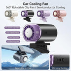 2026 Clip-on Car Air Conditioner Fan,Neck-style ice compress fan,with LED Display,360° Rotatable, 200 Speed Settings, Rechargeable Handheld Device,Suitable for Vehicles,waist,Office,Outdoor Use - Image 2