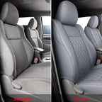 Coverado Tacoma Seat Covers, Car Seat Covers Front Seats, Leather Seat Covers for Cars Car Seat Protector Cushion Tacoma Accessories Custom Fit 2005-2023 Toyota Tacoma Double/Crew Cab(Gray) - Image 6