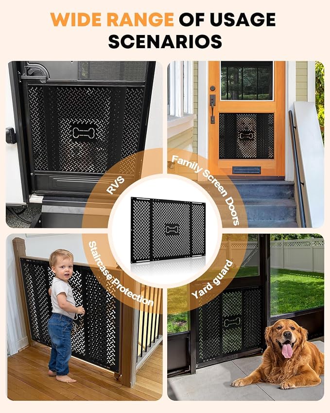 Kohree RV Screen Door Protector for Pet Entry Defender, Bone Pattern | 20'' Height Screen Defender Door Grille for Dogs, Adjustable Camper Screen Door Protector Width from 18.2" to 31.8" - Image 6