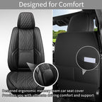 Car Seat Cover Custom Fit for Dodge Ram 1500 2500 3500 2002-2026 Faux Leather Seat Cover Set Compatible with Crew Quad Regular Cab Pickup Truck Cushions (Black, Full Set, Curved Rear) - Image 5