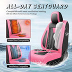 Fit Avalon Premium Leather Car Seat Covers for Toyota Avalon 2001-2021 2022 - Waterproof，Breathable，All-Weather Seat Cushion Protecto & Airbag Compatible, Full Set Pink&Black - Image 4
