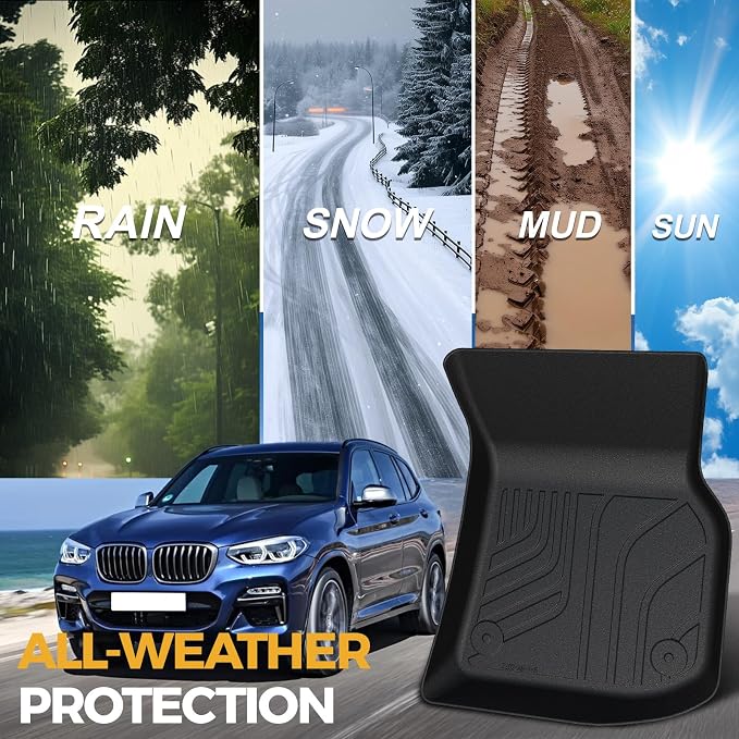 Floor Mats for 2018-2024 BMW X3 Accessories (Not fit X3 30e) | Full-Coverage Mats Set with Integrated Cargo Liner & Backrest Mat, Odorless & Durable, All-Weather Protection, 3D Laser Fit - Image 8