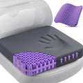 TushGuard Gel Seat Cushion for Long Sitting, Breathable Thick Patent Design | Enlarged Cooling Chair Pad for Office Chair, Wheelchair, Desk Chair, Supportive Car Cushion (2.2"Thinck, Grey+Violet) by TushGuardSeatCushonsPillows