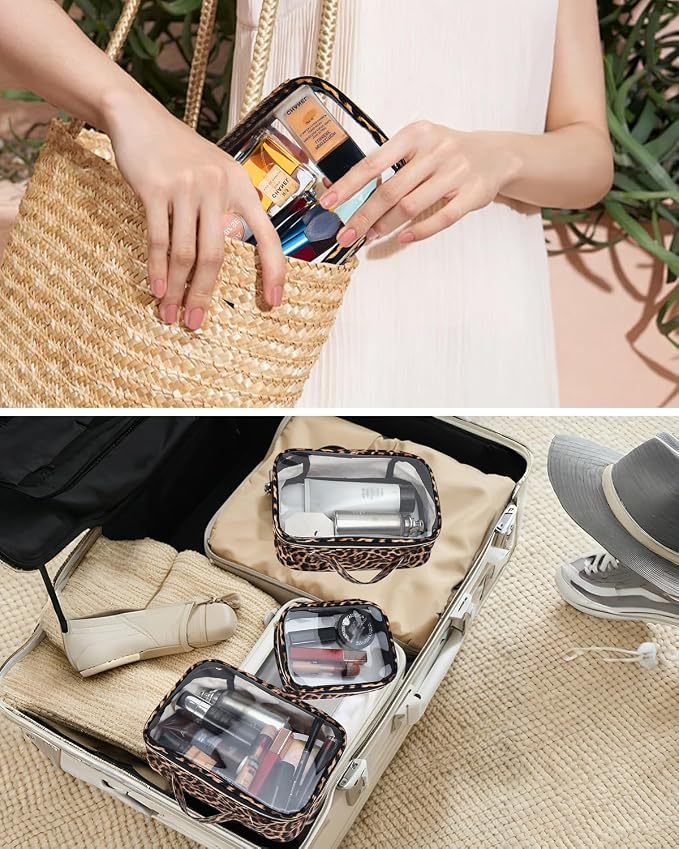 3 Pack Clear Toiletry Bag for Women, TSA Approved Organizer for Travel Size Toiletries Carry on Travel Accessories Bag Airport Airline Compliant Bag Makeup Bag Zipper Pouch Set - Image 8