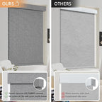 Persilux Blackout Roller Shades for Window Blinds,Cordless,Linen Fabric,Thermal Insulated Fabric UV Protection Shades for Home,Office,Bedroom,Door,Blackout-Grey,17" W X 64" H - Image 4
