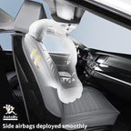 HChengkikz Front Car Seat Cover, Faux Leather, Waterproof (Gray) | Breathable, Airbag Compatible, Easy Maintenance, Universal Fit for Most Sedans SUVs Pick-ups Trucks - Image 3