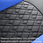Chevy Silverado Seat Covers,Leather Seat Covers for GMC Sierra,Custom Fit 2007-2026 1500 2500HD 3500HD Crew Double Extended Regular Cab,LT LZT RST(Full Set,Black Blue) - Image 7