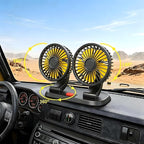 12V Dual Car Fan SUV/Truck/RV, 2-Speed 360° Rotate, Cigarette Lighter Plug | Universal compatibility (cars/trucks/RVs/tractors/UTVs)，Dual-head independent 360° rotation，12V cigarette lighter powered - Image 6