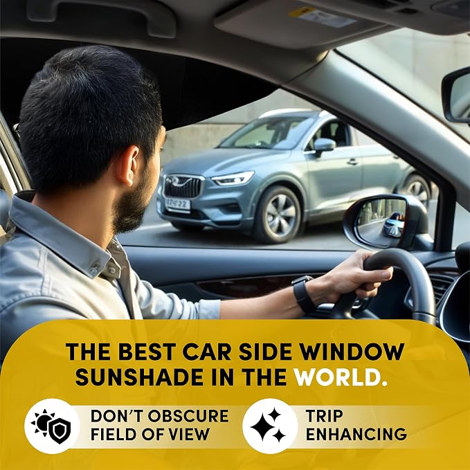 Car Window Shades for Side Window, Perfect for Driver's car Sun Shade Side Window, Easy On and Off, Foldable Plastic Sunshade for More Safety (1) - Image 2