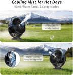 Magnetic Golf Cart Fan with Misting & Light | Portable, for golf cart, workshop, garage & BBQ, fits Club Car, Yamaha & EZGO, gift idea for dad who golfs - Image 3