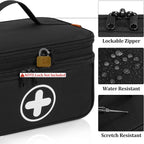 Medicine Storage Bag, 2 Layer Pill Bottle Organizer Storage Bag Empty | Lockable Medical Travel Bag with Adjustable Divider, Suitable for Pills, Vitamins, Fish Oil, Medical Supplies - Image 7