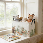 Rectangular Storage Basket,Kids Basket Animal Baskets Cute Storage Bins,Waterproof Collapsible Clothes Kids Storage Basket,Gift Basket,Animals Room Decor(Woodland Animal) - Image 3