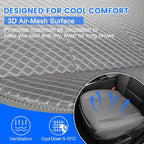 1 Pack Gray Ventilated Bottom Car Seat Cover | 3D Air Mesh, PU Leather, Breathable, Front, with Storage pocket, Universal Fit for Car Truck SUV, Easy to Install - Image 3
