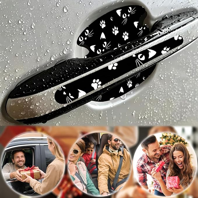 8PCS Frog Car Door Handle Carbon Fiber Anti ScratchSticker Decal Cover | Door Handle Protector Universal for SUV Truck Most Vehicles, Car Accessories Frog Gifts for Women Men Nature Lover - Image 6