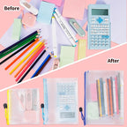 24pcs Mesh Zipper Pouch Bags 8 Sizes Plastic Clear Pouches for Organization | Multiple Sizes Waterproof File Bag Reusable Storage Bags for Classroom Travel Board Game Office Supplies - Image 5