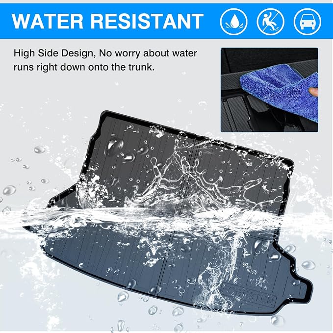 Powerty Trunk Mat for 2019-2024 Subaru Forester Without Subwoofer, All Weather TPE Cargo Mat Liner for Forester Rear Trunk - Image 4