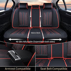 FLORICH Car Seat Covers Front Seats and Back Faux Leather Seat Cover Waterproof Seat Covers Car Seat Cushion 5 Seats Car Seat Protector Universal Fit for Most Cars SUV Trucks, Black&Red - Image 4
