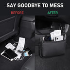 2 PCS Leather Car Seat side Pocket Organizer, Multifunctional Car Seat Gap Storage Pouch, Auto Console Side Organizer Holder for Phones, Keys, Sunglasses & Wallets (Black) - Image 5