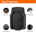 Amazon Basics 4-Piece Heavy Duty Anti-Slip PVC Floor Mats with Cargo Liner, Waterproof Trim To Fit Car Mats, Easy to Clean, Black - Image 2