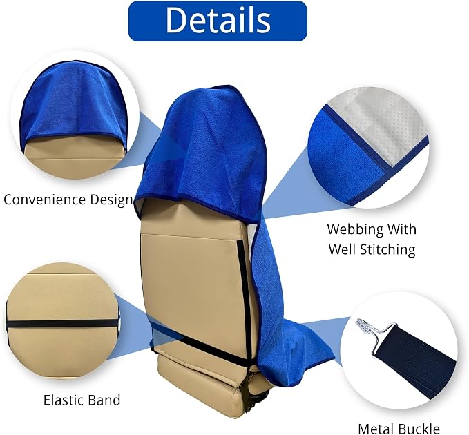 Waterproof Car Seat Cover for Front Seats, Protector for Cars SUVs Trucks, Sweat Towel Seat Covers Bucket for Gym,Workout,Beach,Hiking,Running and Swimming(Blue, 2PCS) - Image 3