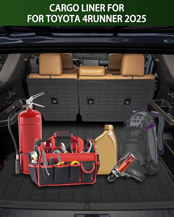 Cargo Mat with Backrest Cover Cargo Liners for Toyota 4Runner 2025 Accessories All Weather TPE Trunk Mat Cover Dog Liners - Image 5