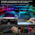 Acrylic Interior Car LED Strip Light with Wireless APP, Dreamcolor RGB 10 in 1 with 175 inches 600 LEDs Fiber Optic Car Ambient Lighting Kits, Dual Zone Sound Active Function LED Strip for Car - Image 5