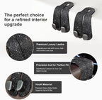 CoBak Purse Hook for Car - Universal Premium Stitched Leather and Aluminum-Magnesium Alloy Double Car Seat Back Storage Hook for Purses, Handbags, Bags (2 Pack),Glitter Black - Image 2