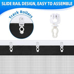 Sliding Garage Door Screen 2 Car with Track Closure 16x7Ft Retractable | Retractable Privacy Curtain Keep Annoying Animals Out Easy Install Heavy Duty Fiberglass Mesh Net for 2 Car Garage B1 - Image 6