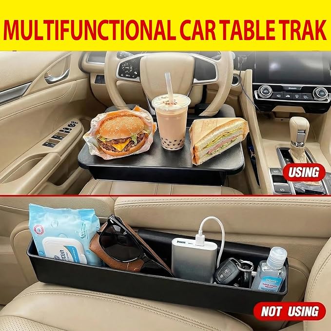 Steering Wheel Tray Car Desk Laptop Food Vehicle Travel | steering wheel car tray desk, multipurpose laptop and food table, fits most steering wheels, portable vehicle accessory - Image 7