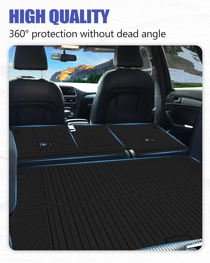 Cargo Liners Backrest Mat for Audi Q5 Accessories 2009-2017 with Hook&Loop Rear Trunk Mat Rear Seat Back Cover Protector All Weather Anti-Slip Split Dog Liner 4 PCS - Image 3