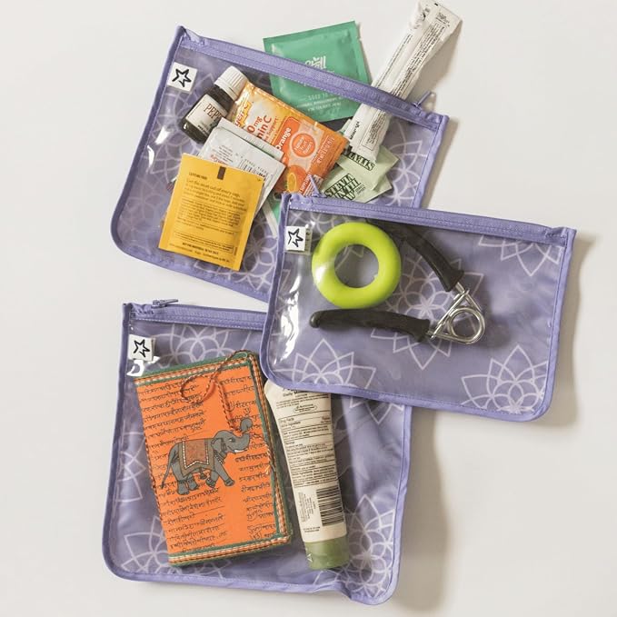Tiny Twinkle Diaper Bag Organizing Pouches|3 Pack Mess-Proof Clear Front Travel Organizer Bags&TSA Approved Toiletry Bag Set for Baby and Mom Essentials - Image 2