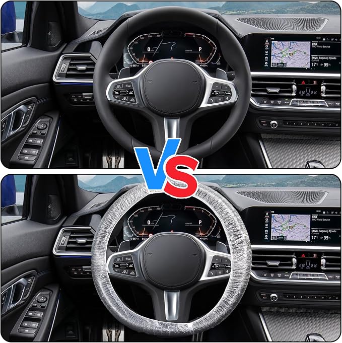 200PCS Disposable Steering Wheel Covers,Disposable Steering Wheel Protector with Elastic, Applicable to Cars, Trucks, Vans (200) - Image 5