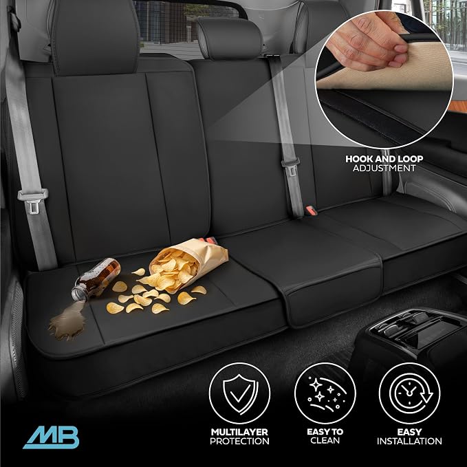MotorBox Cabin King Slate Ridge Leather Seat Covers for Trucks & Cars | Charcoal and Black Full Set Car Seat Covers, Waterproof Leather Seat Covers, Car Accessories, Seat Protector, Universal Fit - Image 6