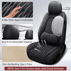 WELLDO Car Seat Covers, Black, w02 | Waterproof, Scratch-Resistant, Breathable & Easy to Clean, Universal Fit for SUV Sedan Truck, Full Set - Image 3