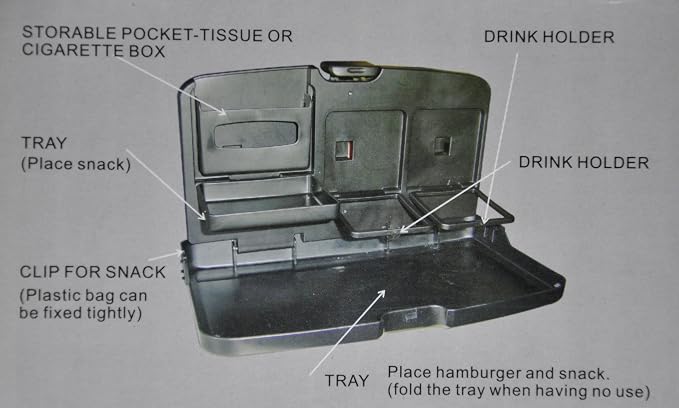 Car Backseat Travel Tray with Dual Cup Holders, Snack and Meal Storage, Phone Slot, Hooks, Easy-Clean Surface, Fits Most Vehicles, Installs in Seconds, Ideal for Kids and Road Trips - Image 7
