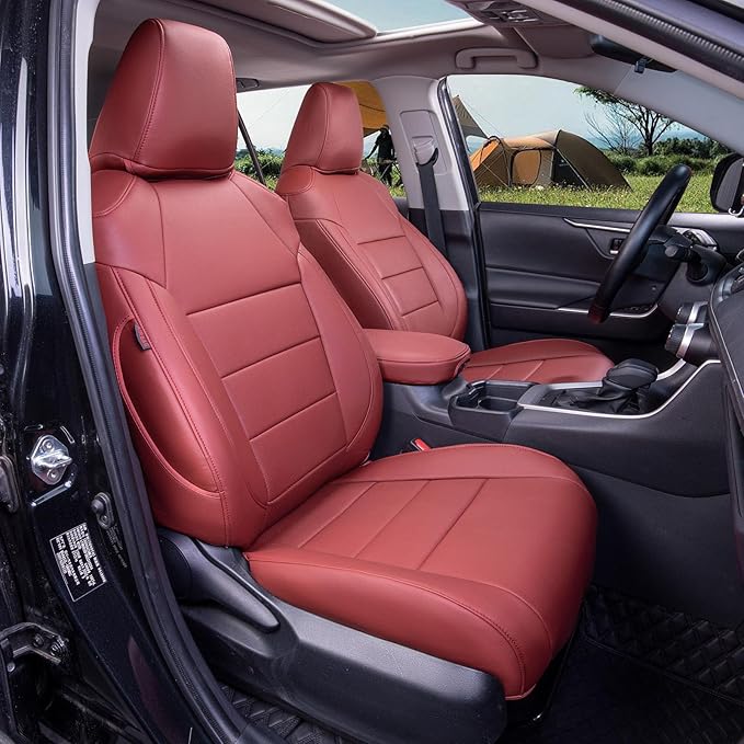 Faux Leather Seat Covers for 2022-2026 Toyota Corolla Cross Hybrid | Full Set Suv Seat Cushion for Corolla Cross L/XLE/LE,Luxury Waterproof Car Seat Protector,Factory Look,Wine Red by Coverdream