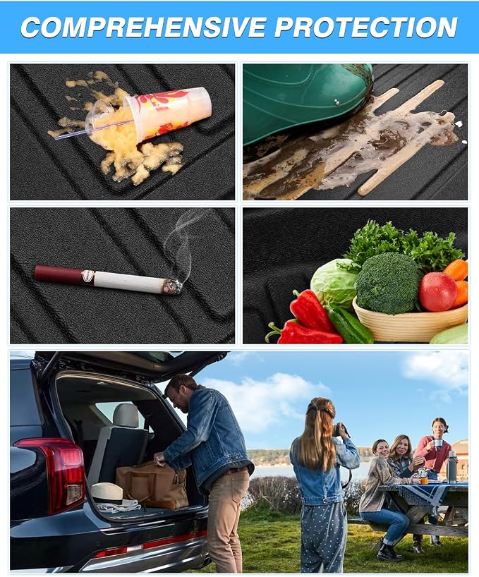 Powerty Trunk Mat for Mercedes-Benz GLC 2023-2026, All Weather TPE Cargo Mat Liner for GLC Rear Trunk - Image 5