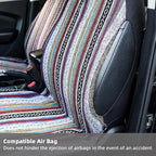 Car Seat Cover Hippie Boho Baja Saddle Blanket 4PCS Front Set Grey | Breathable, Washable without Fading, Anti-Slip, Airbag Compatible, Universal Fit for Most Automotive, Sedan, SUVs - Image 4