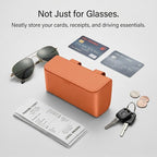 Magnetic Sunglasses Holder for Car Visor, PU Leather Clip, Orange | Soft Inner Lining, One-Handed Access, Holds Eyeglasses, Parking Tickets and Receipts, For Cars, SUVs and Trucks, 1 Pack - Image 5