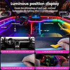 Dream Color Acrylic Interior Car Ambient Light Kit, Bphuny 30 in 1 593 LEDs Fiber Optic Multiple Modes Decoration Atmosphere Lights with Music Dynamic Rainbow Rhythm, RGB Neon Lights for All Cars - Image 5