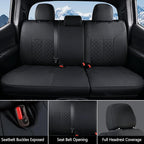 Truckiipa Tacoma Leather Car Seat Covers Full Set Truck Seat Covers Cushion Fit for 2016-2023 Toyota Tacoma Double Crew Cab, Full Set, Black - Image 8