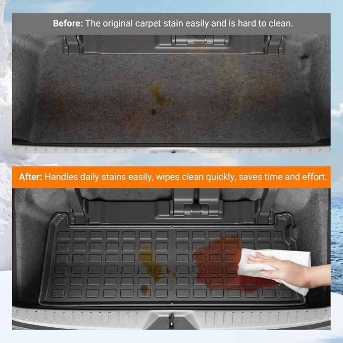 powoq Trunk Mat Compatible with 2021-2026 Toyota Sienna 3rd Row Cargo Liner TPE Rear Trunk Liner Mat Replacement for 2021 2022 2023 2024 2025 2026 Toyota Sienna Accessories - Image 3