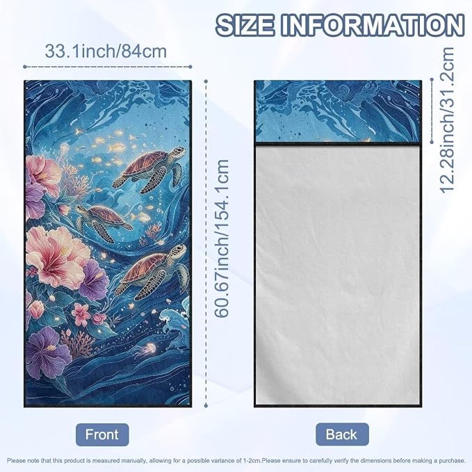 Sea Turtle Print Towels for Car Seats After Gym Hibiscus Jellyfish Print Car Seat Towel Covers Front Seats Universal Front Seat Covers for SUV Sedan Truck - Image 7