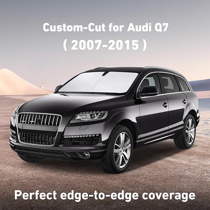 EcoNour Windshield Sunshade Compatible for Audi Q7 2007-2013 2014 2015 | Sun Visor for Front Windshield & Window Sun Shade Cover, UV Heat Blocker & Protector, Car Accessories - Image 2