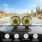 12V Dual Car Fan SUV/Truck/RV, 2-Speed 360° Rotate, Cigarette Lighter Plug | Universal compatibility (cars/trucks/RVs/tractors/UTVs)，Dual-head independent 360° rotation，12V cigarette lighter powered - Image 5