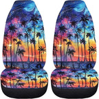 Sunset Palm Tree Car Seat Covers Front Seats Set of 2, Universal Protective Car Seat Cover Breathable&Washable Automotive Vehicle Cushion Cover, Fit for Cars, Trucks, and SUV - Image 4