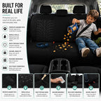 FH Group Full Set Travel Master Car Seat Covers, Airbag and Split Rear Car Seat Cover Universal Fit Interior Accessories for Cars Trucks SUV, Automotive Seat Covers,Black - Image 8