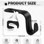 SINGARO 4 Pack Car Seat Headrest Hooks, Vehicle Back Seat Hanger Storage Organizer for Purse Handbag Backpack Coat Grocery, 360° Rotating Heavy Duty Holds 44lbs, Black - Image 2