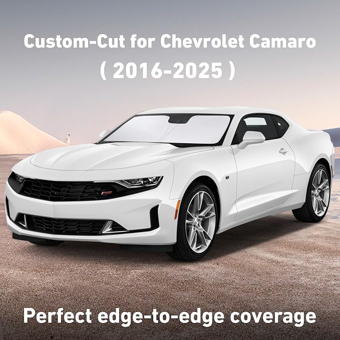 EcoNour Windshield Sunshade Compatible for Chevrolet Camaro 2016-2024 2025 | Sun Visor for Front Windshield & Window Sun Shade Cover, UV Heat Blocker & Protector, Car Accessories - Image 2