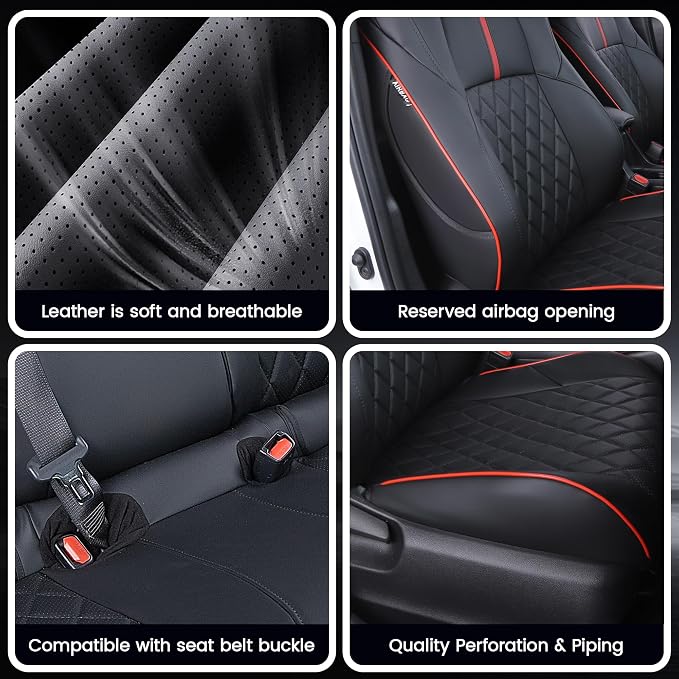 HKZ Customized Special seat Cover for Toyota Corolla (Black+Red, 2023-2026 Corolla Hybrid SE) - Image 7